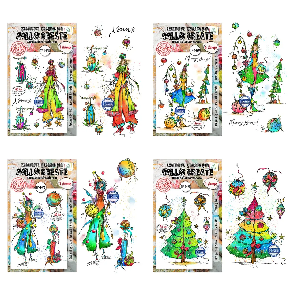 Aall and Create Soizic Dreaming Carols stempelsett A6 jul 4 pk