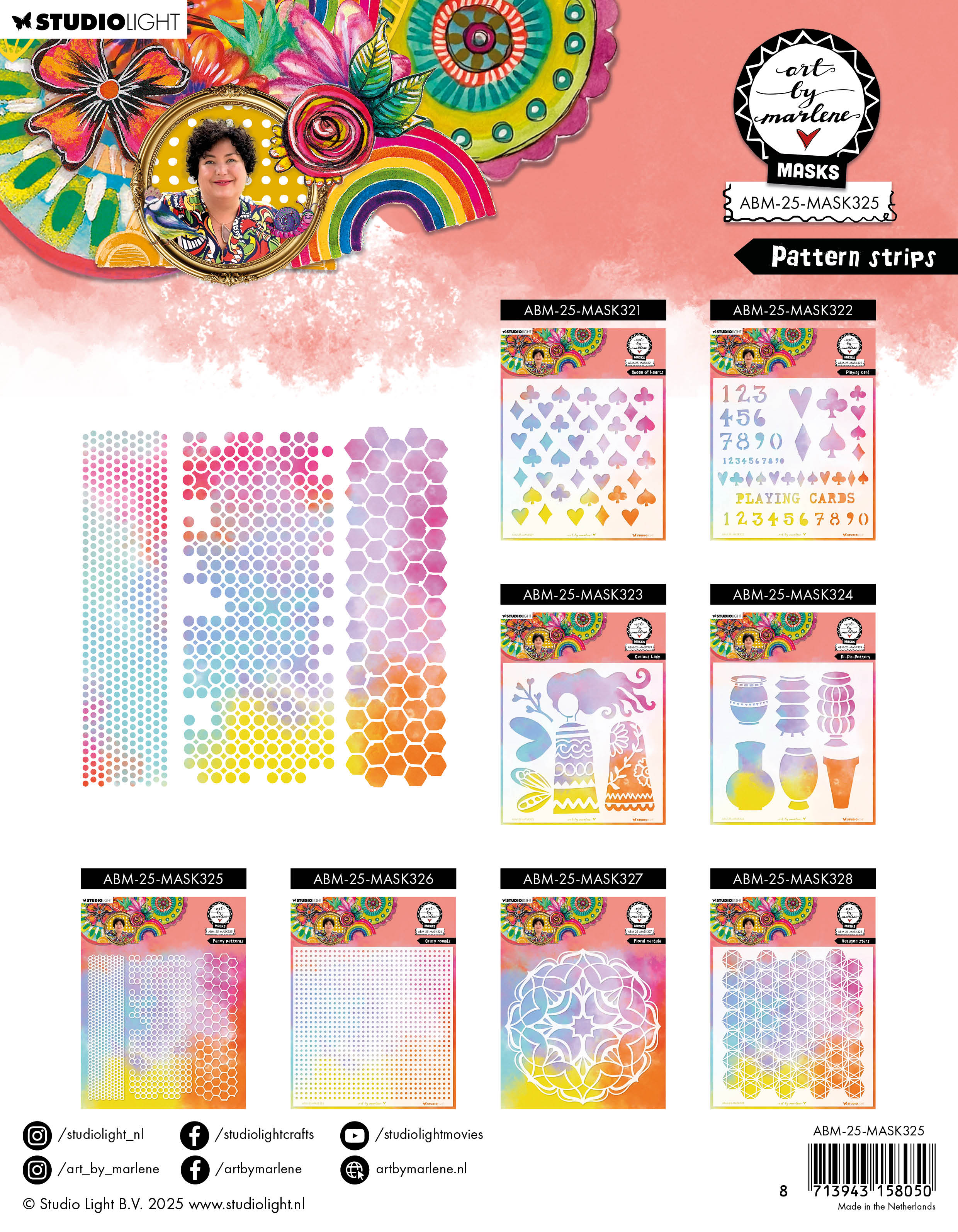 Studio Light Art by Marlene Pattern Stripes sjablong 2025