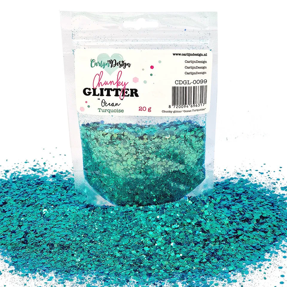 CarlijnDesign Chunky glitter CDGL-0099 Ocean Turquoise 20g
