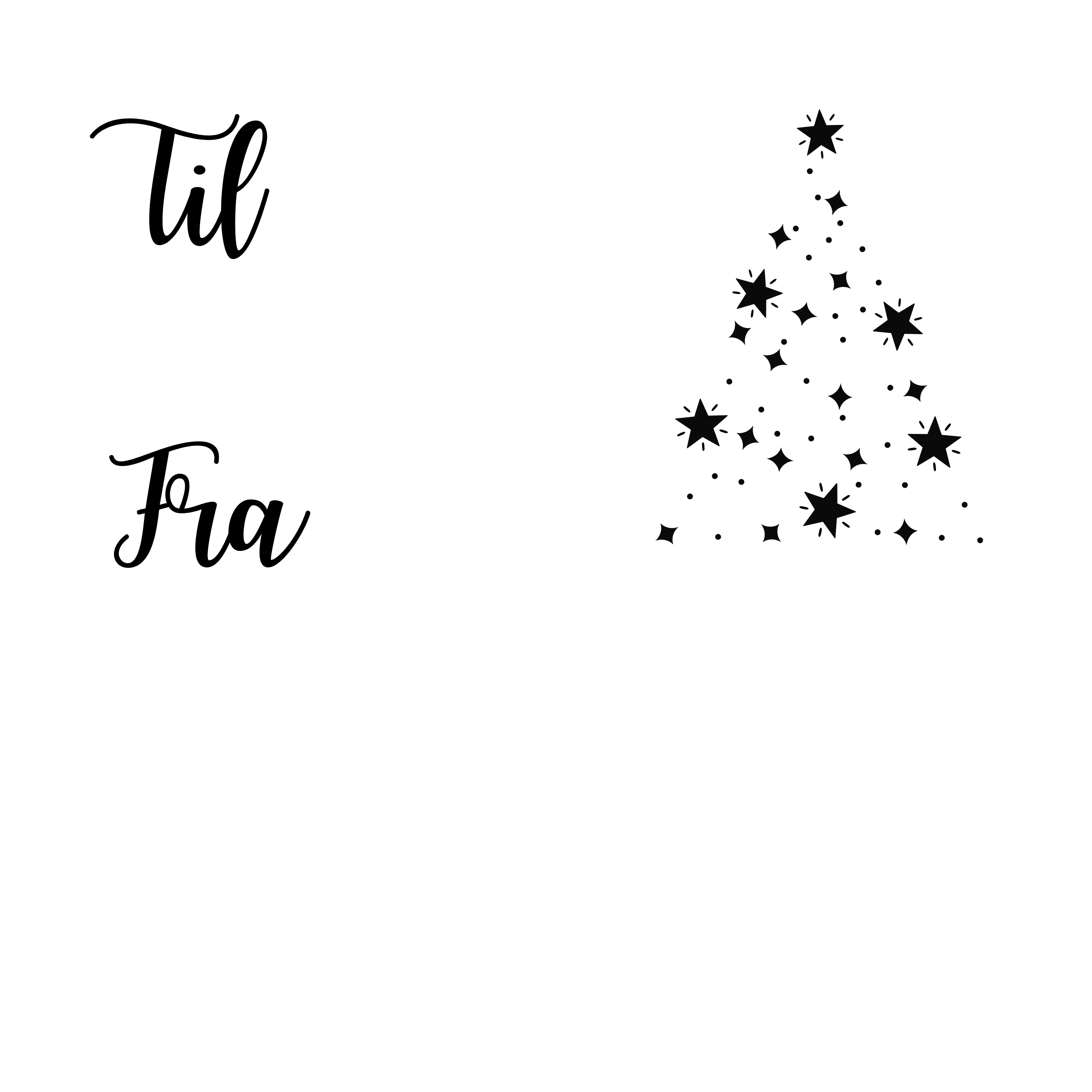 Papirglede Til-og-fra lapp med juletre digitalt stempel jul