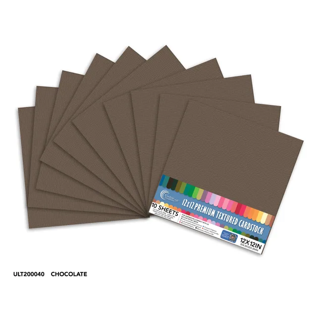 Couture Creations Chocolate Textured kartong 12x12 10 ark brun