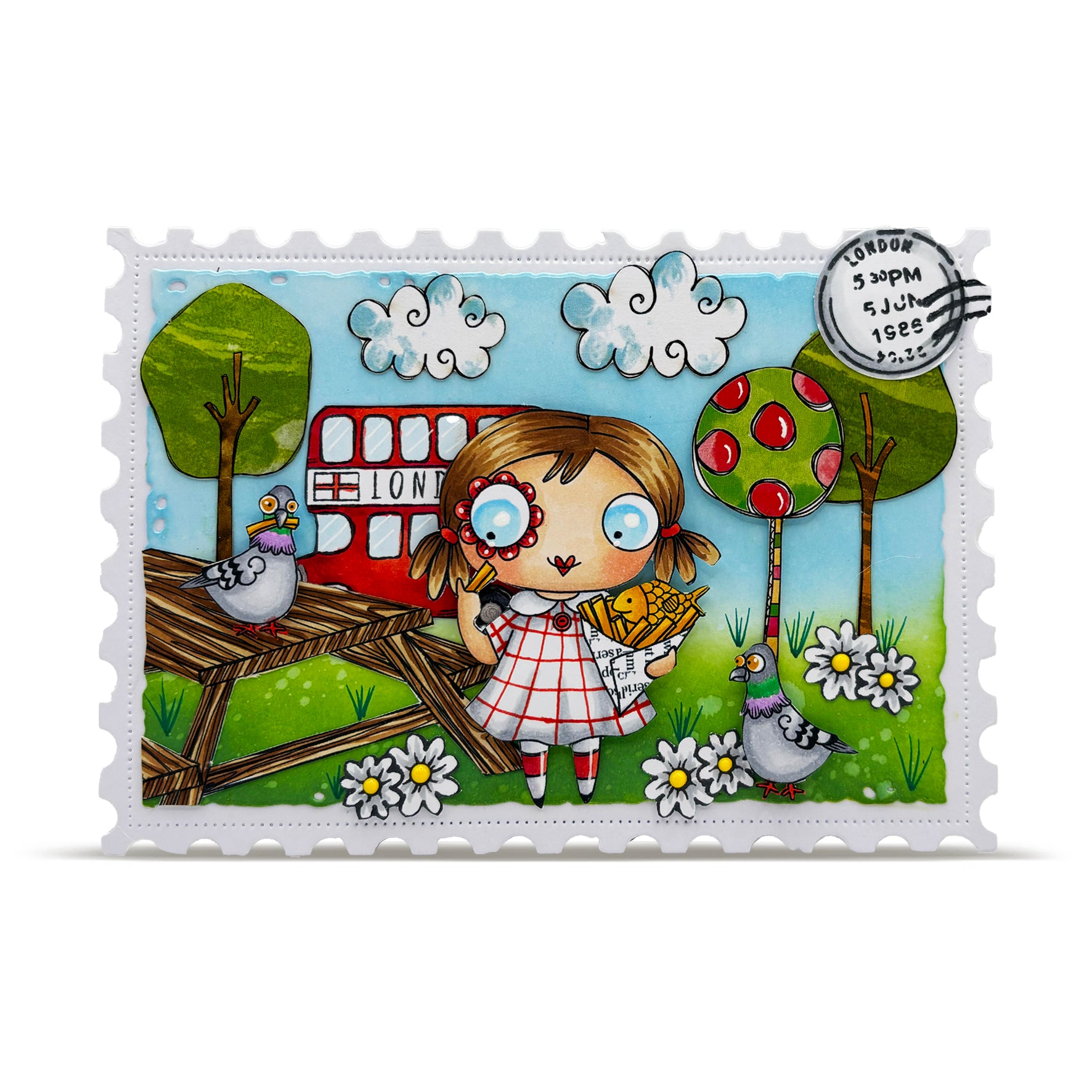 AALL & Create TP-1325 Fish ‘n Chips stempelsett A7 humor