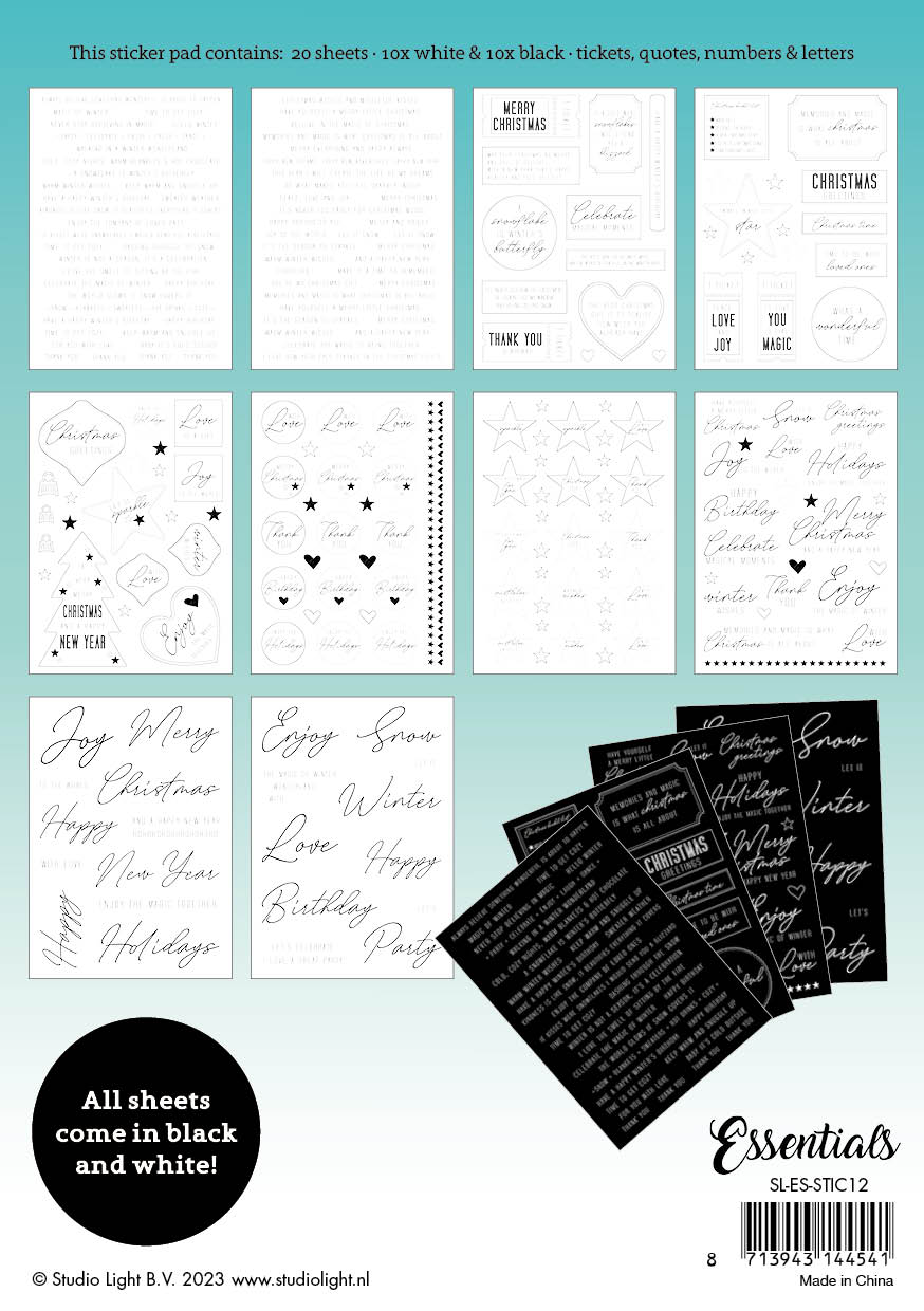 Studio Light Essentials sticker pad jul og hverdag A5