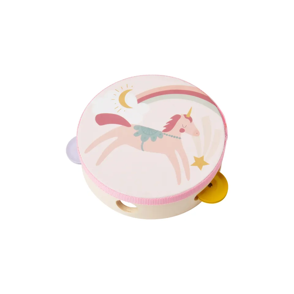 KaiserCraft Toy Box Unicorn tamburin i tre 15 cm