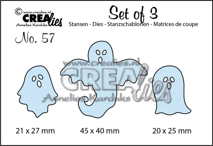 Crealies No. 57 Ghosts dies 3-pakning halloween