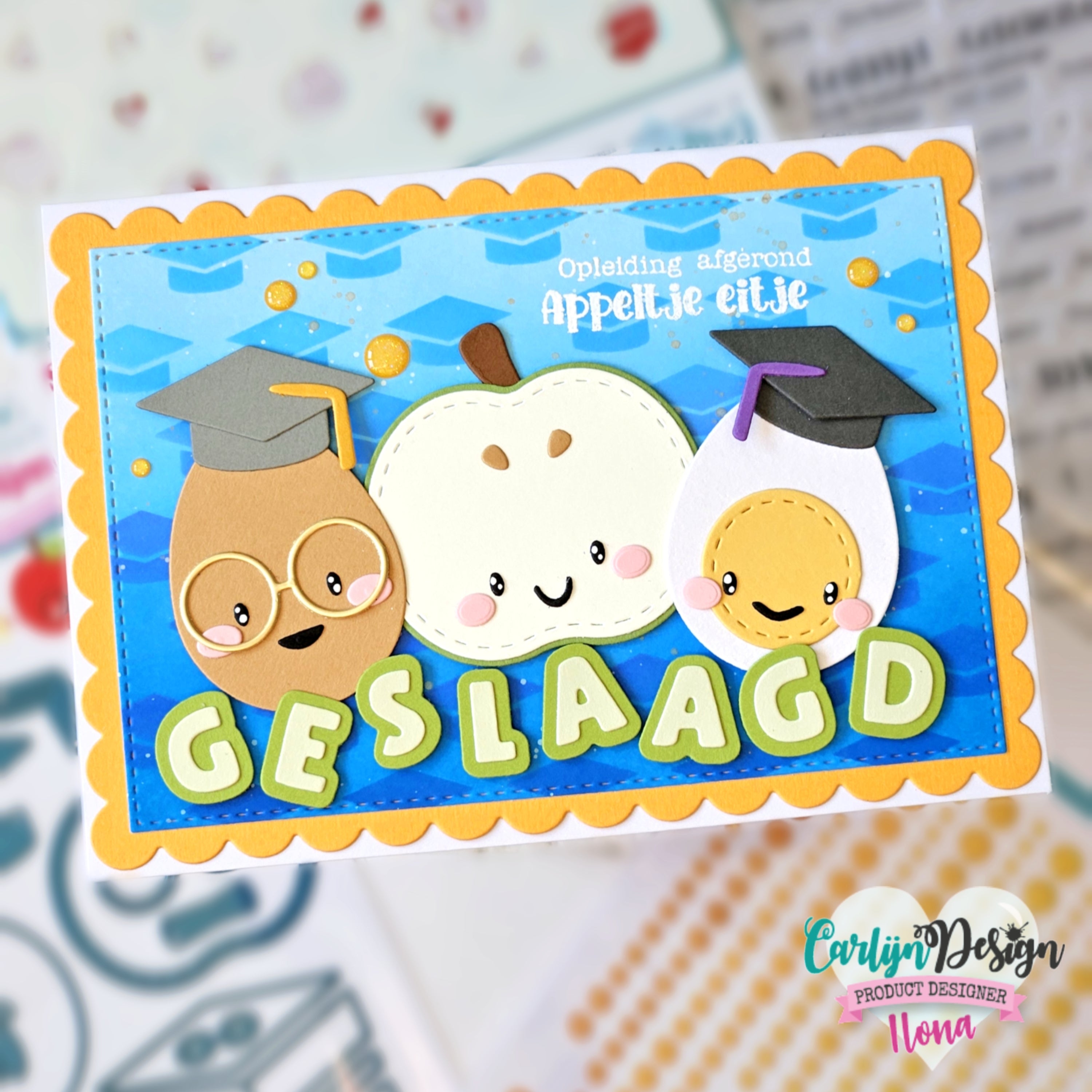 CarlijnDesign Buddies School CDSC-0040 sjablong 3-pak skole
