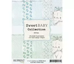Reprint Sweet Baby Blue mønsterpapir 6x6 blått