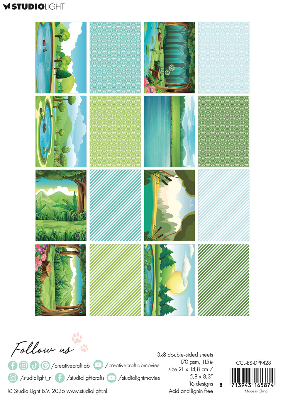 Creative Craftlab Essentials Stone in a pond papirblokk