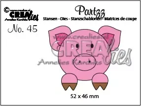 Crealies Partzz No. 45 Pig dies – gris