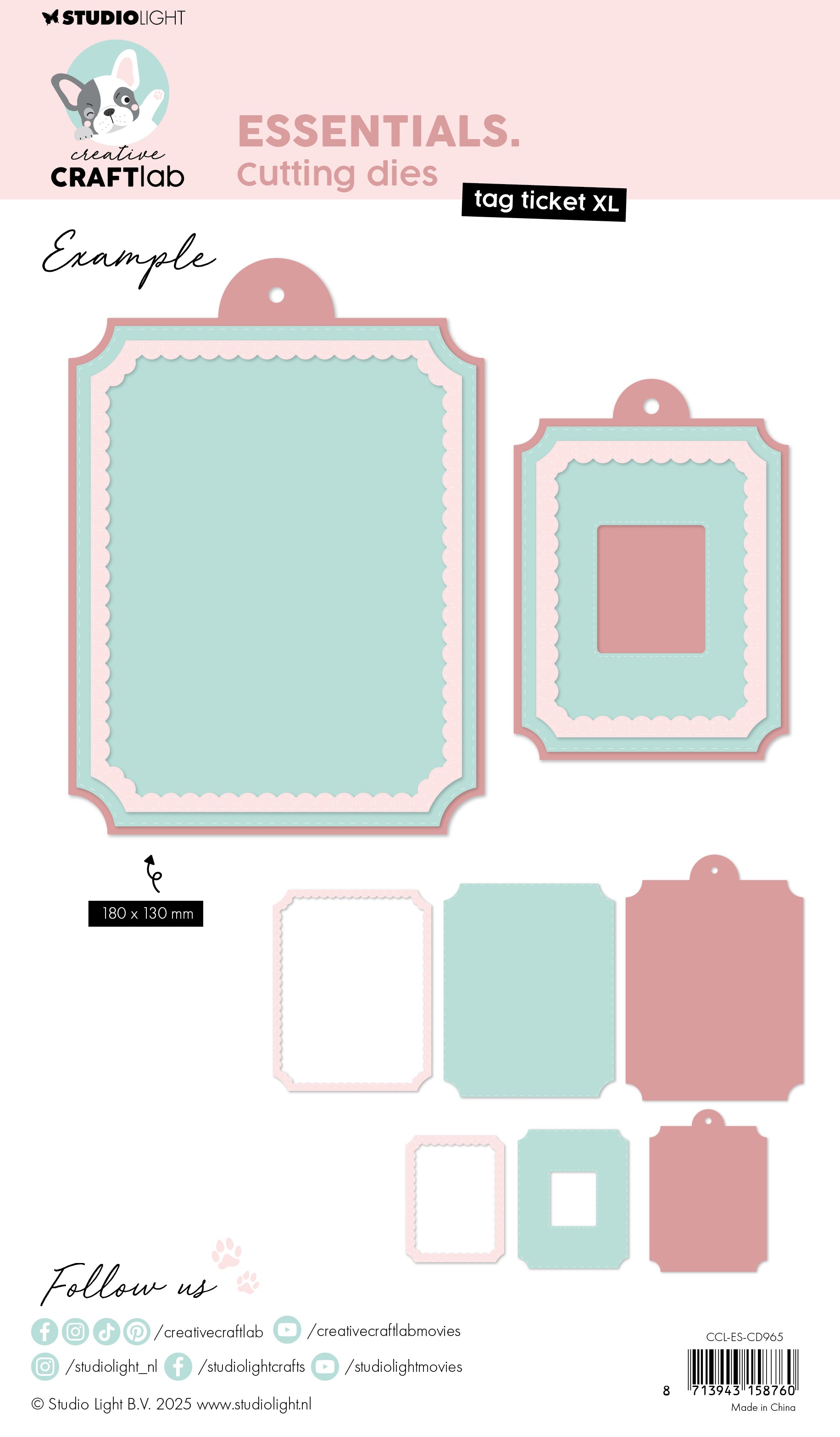 Studio Light Essentials Tag Ticket XL dies 182x132 mm