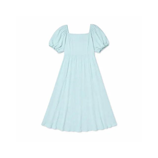 K&Co. Sunset Spritz Puff Sleeve Dress kjole seafoam viskose