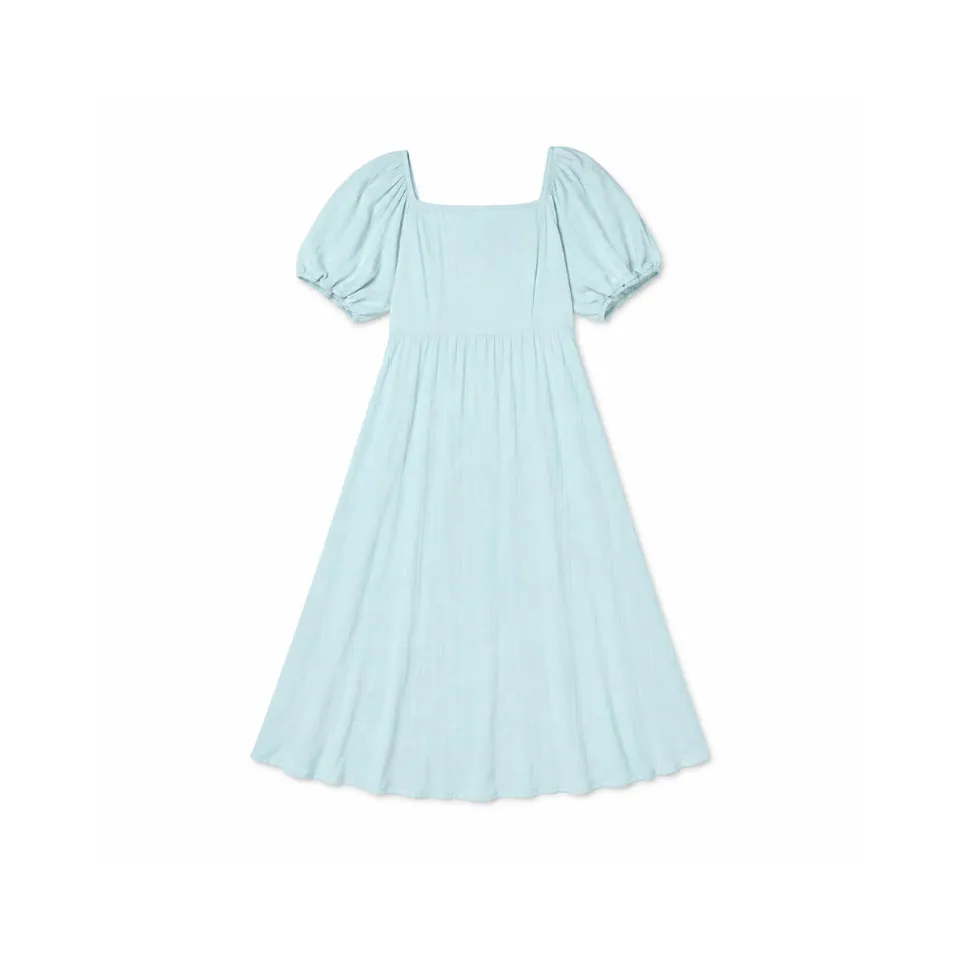 K&Co. Sunset Spritz Puff Sleeve Dress kjole seafoam viskose