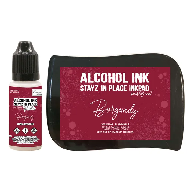Couture Creations Burgundy Pearlescent stempelpute + 12 ml refill