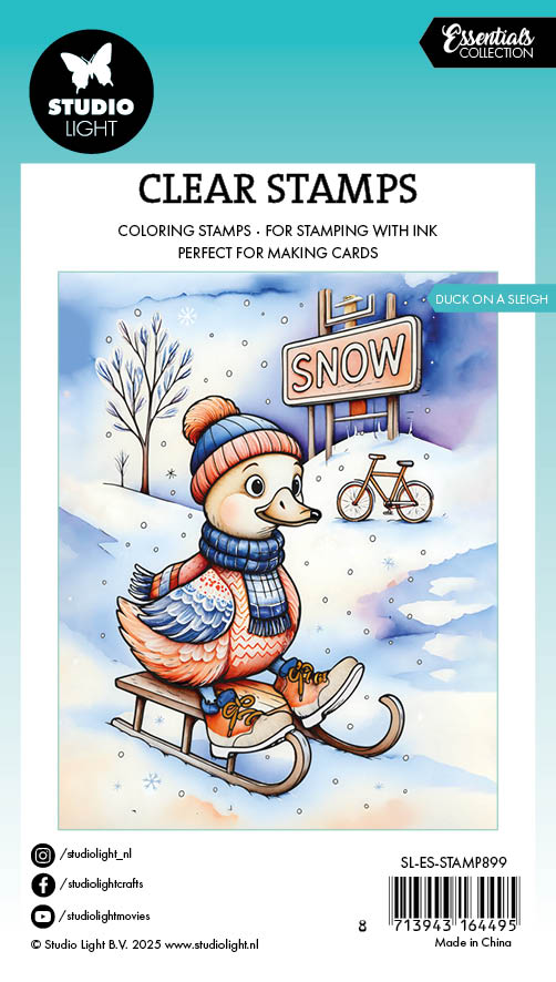 Studio Light Essentials Duck on a sleigh julestempel and
