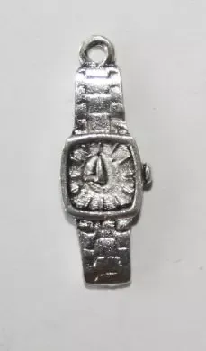 Korthobby charm sølv klokke armbåndsur pynt