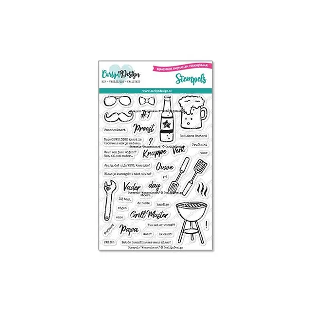 CarlijnDesign Mannenkaart CDST-0101 stempelsett A6 herre