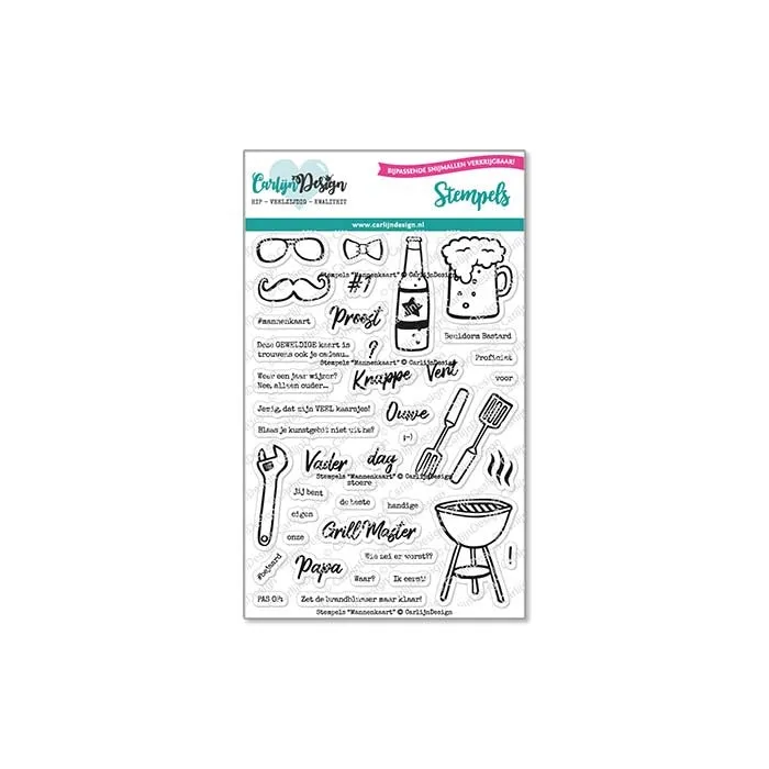 CarlijnDesign Mannenkaart CDST-0101 stempelsett A6 herre