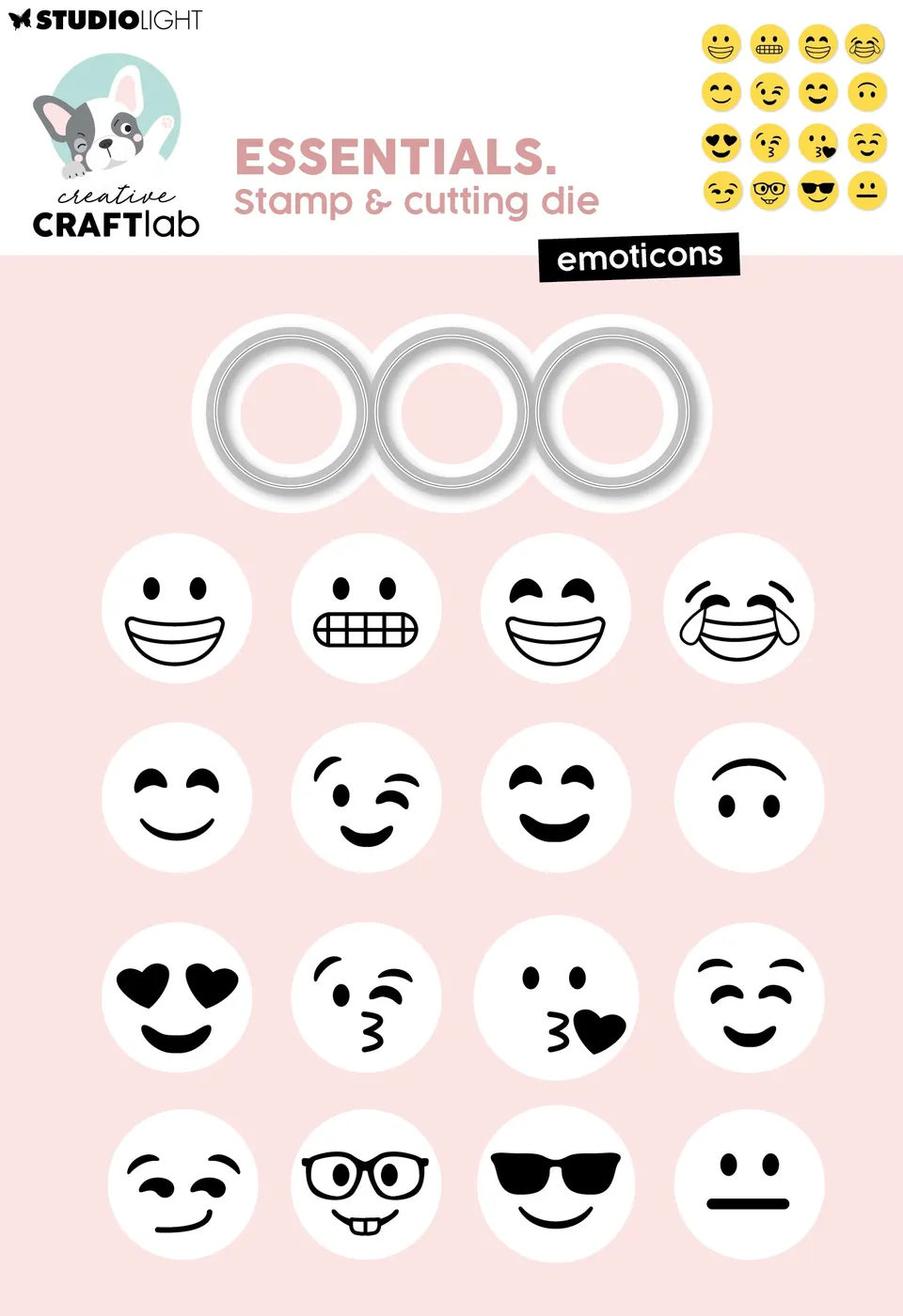 Creative Craftlab Essentials Emoticons stempel og dies