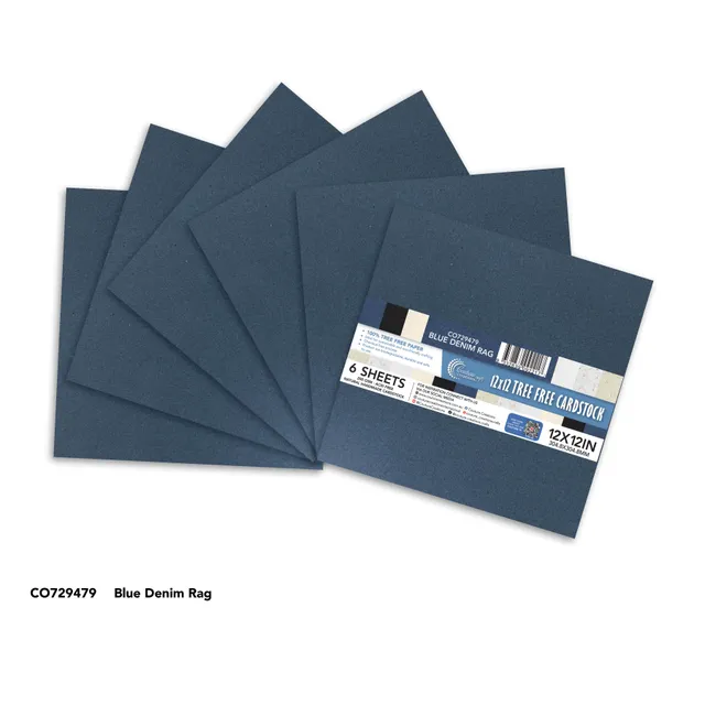 Couture Creations Tree Free papir 12x12 blå denim 6 ark