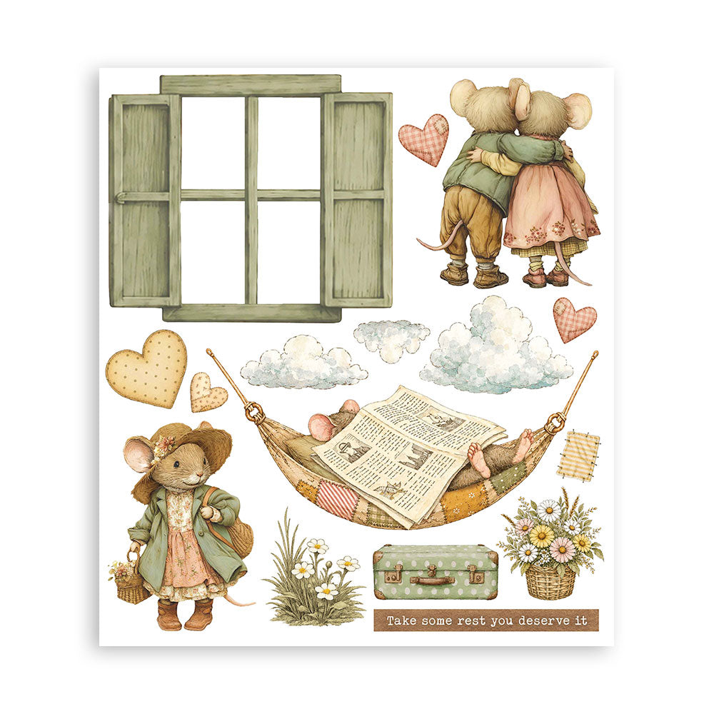 Stamperia CozyFamily rub-on 20,5x23cm 6-pakning kos