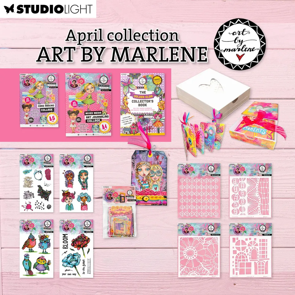 Art by Marlene april 2026 komplett samling papir stempel