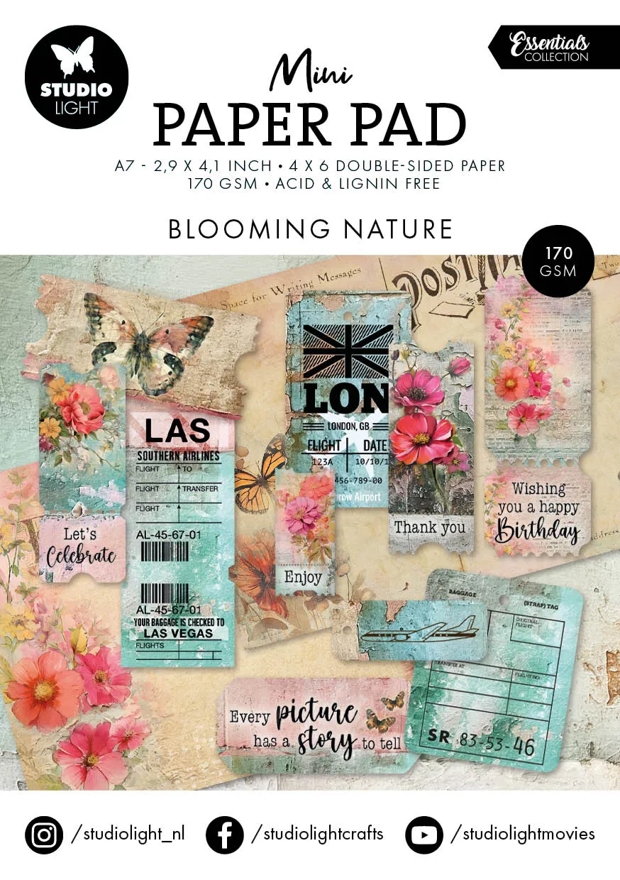 Studio Light Essentials Blooming Nature minipapirblokk blomster