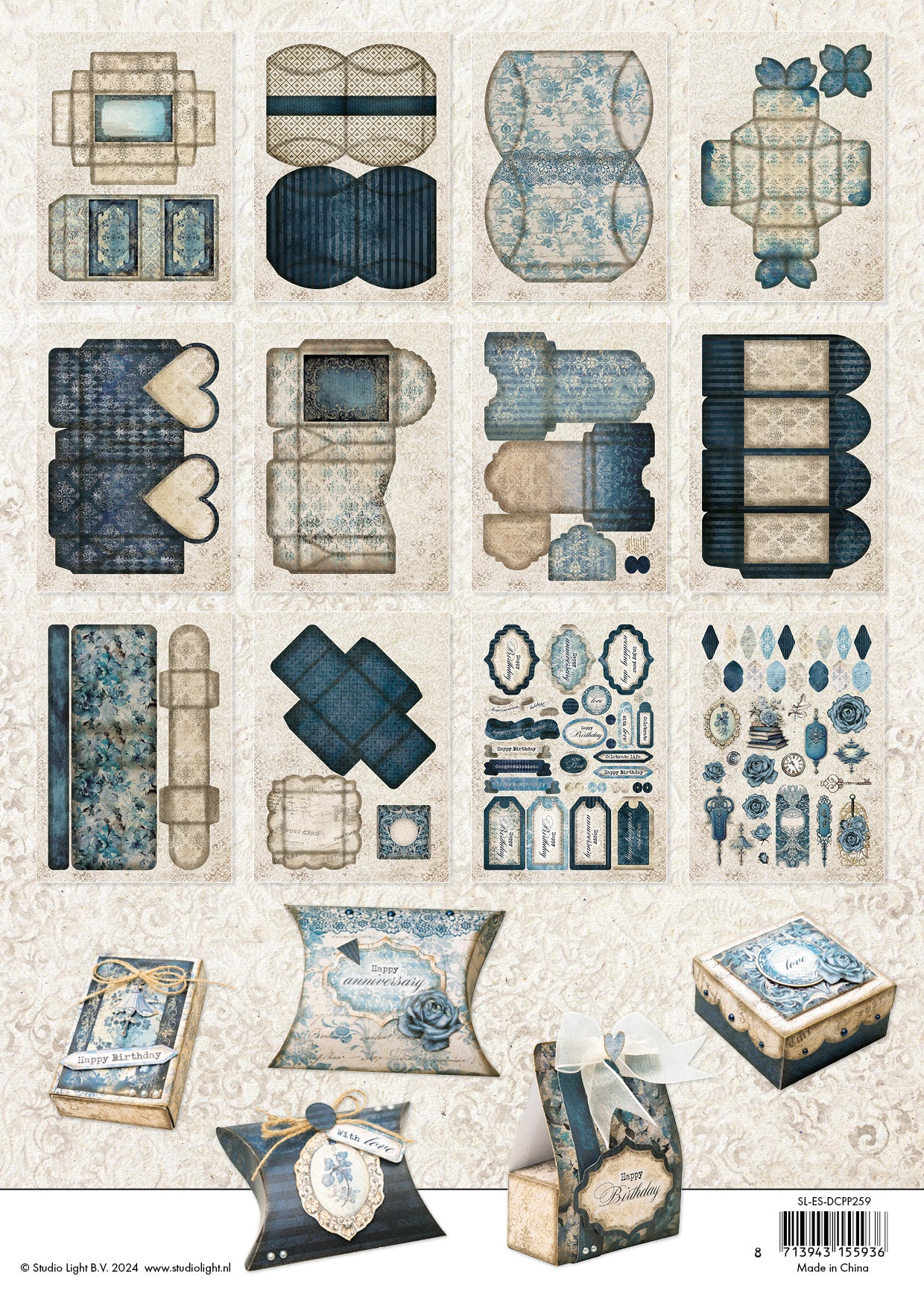 Studio Light Essentials papirblokk die-cut gaveesker classic