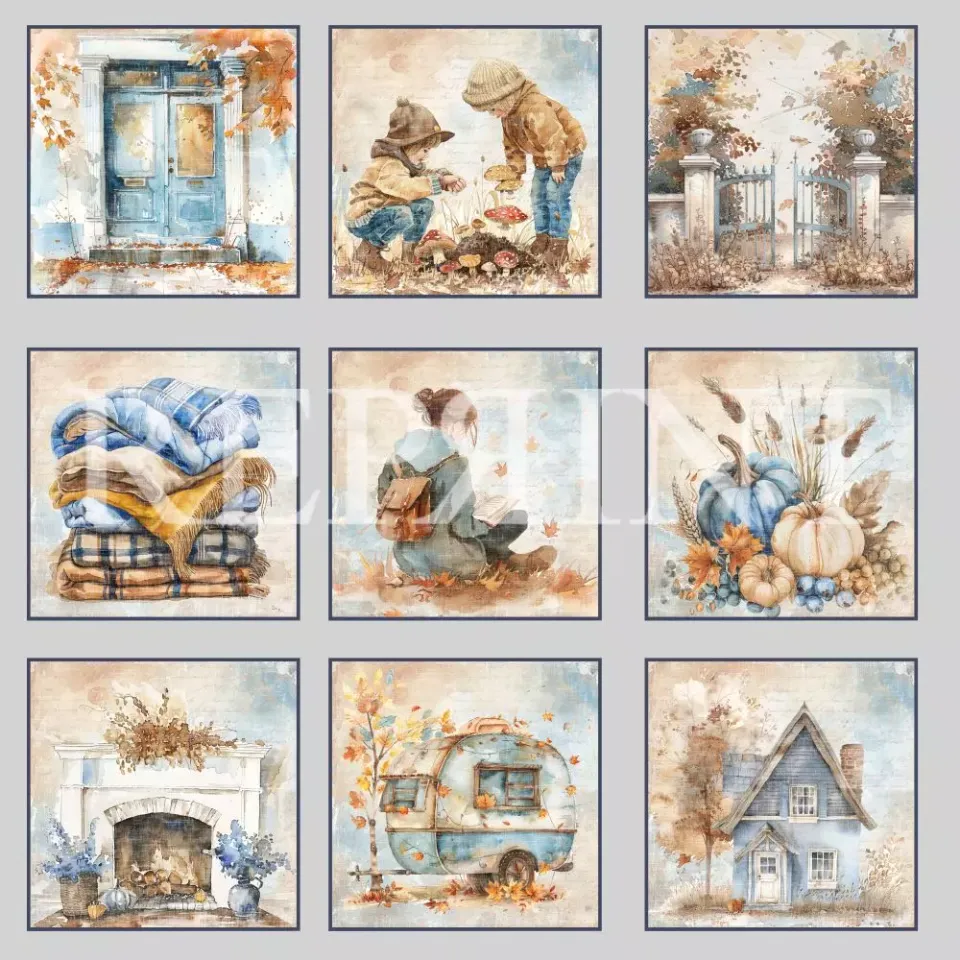 Reprint Hello Fall Tags mønsterpapir 12x12 høst