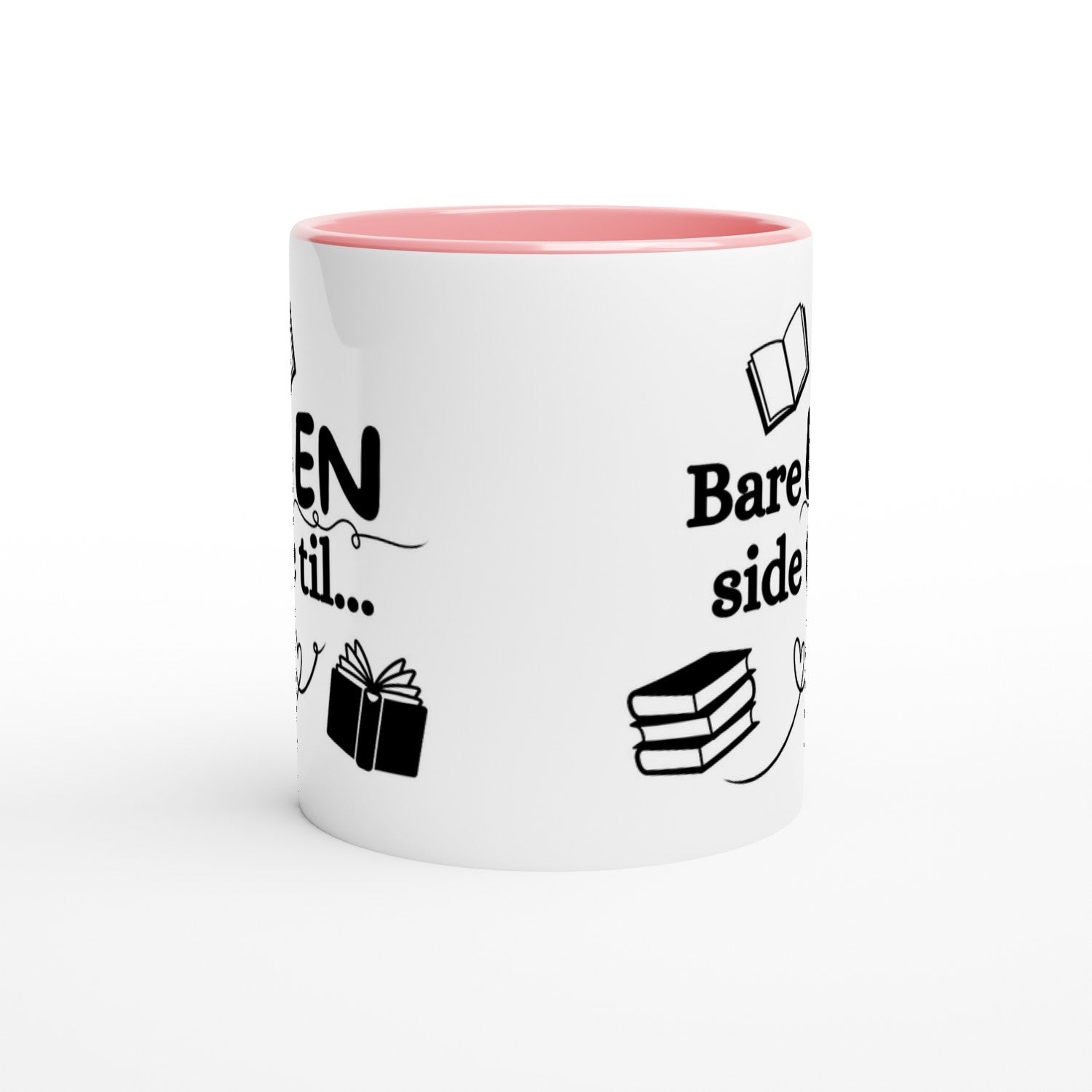 Papirglede Bare EN side til kaffekrus 325 ml hvit/rosa