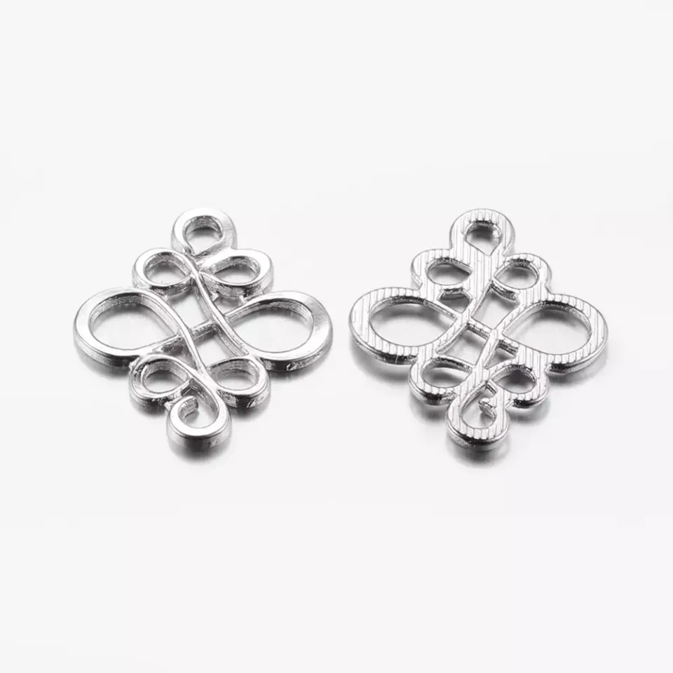 Korthobby chinese knot bunadsølje stempel sølvpynt