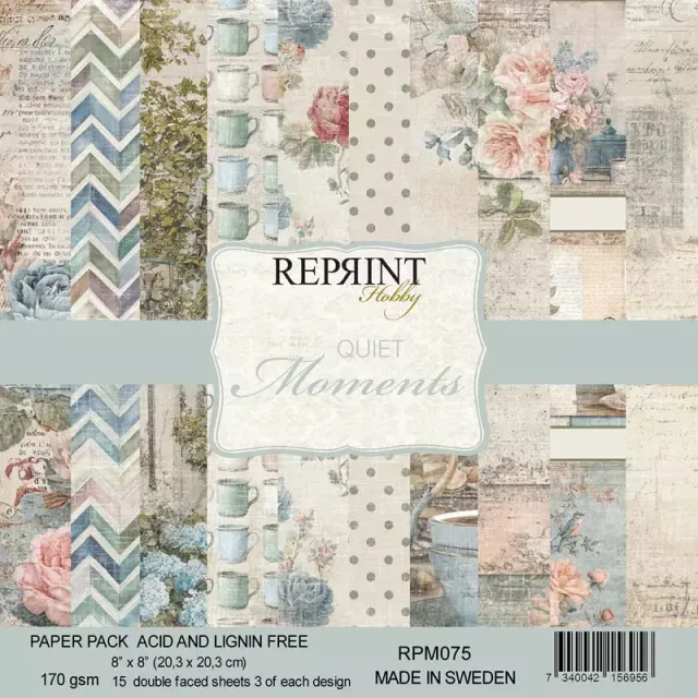 Reprint Quiet Moments Collection Pack 8x8 mønsterpapir