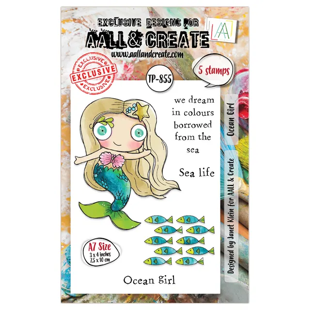 Aall and Create TP-855 Ocean Girl stempelsett A7 jente