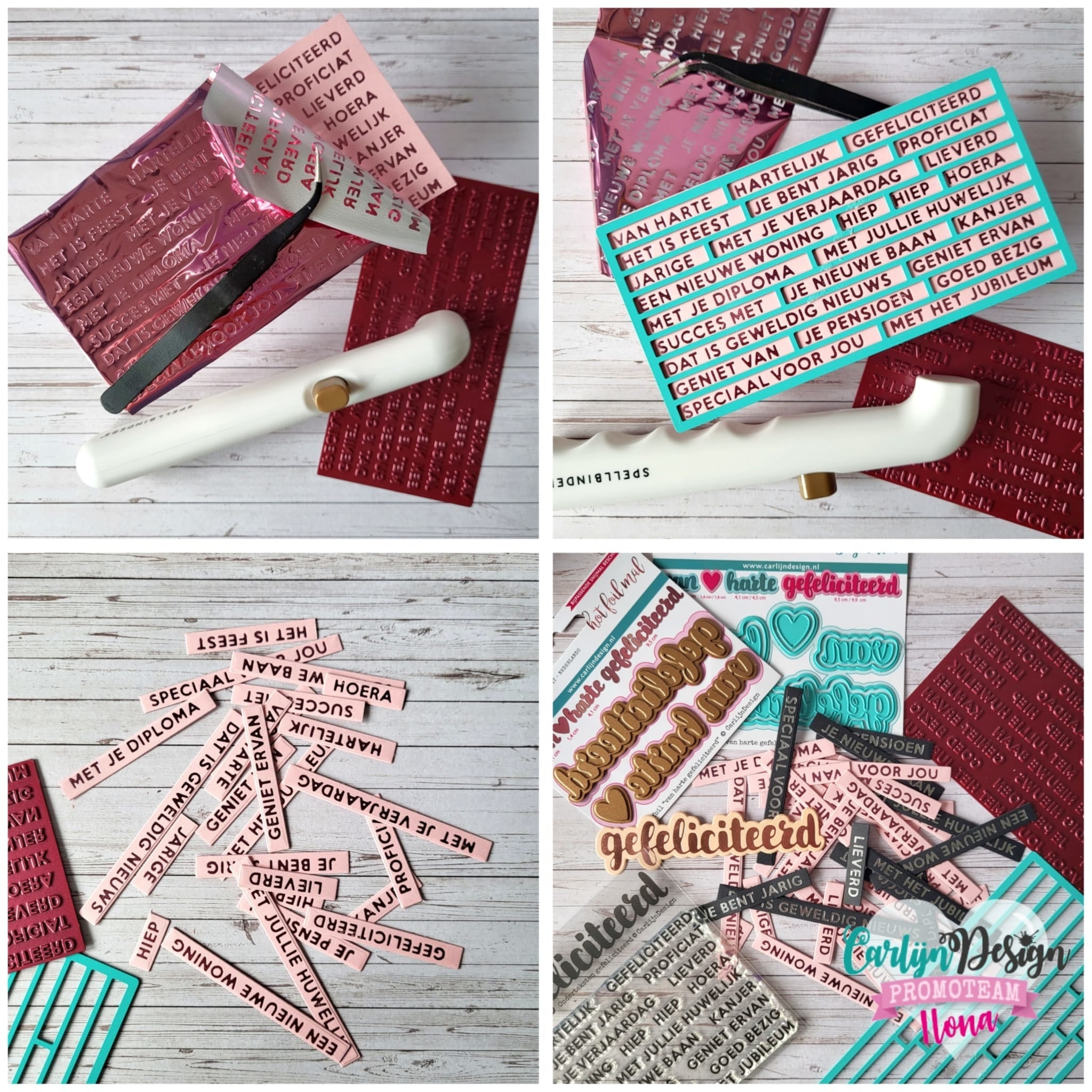 CarlijnDesign Onderteksten Gefeliciteerd CDST-0095 stempelsett A6