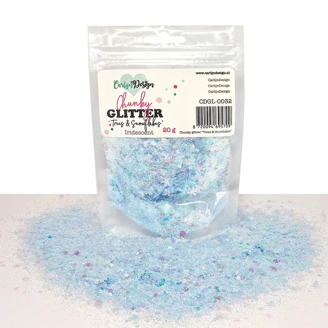 CarlijnDesign CDGL-0032 chunky glitter Trees Snowflakes 20g