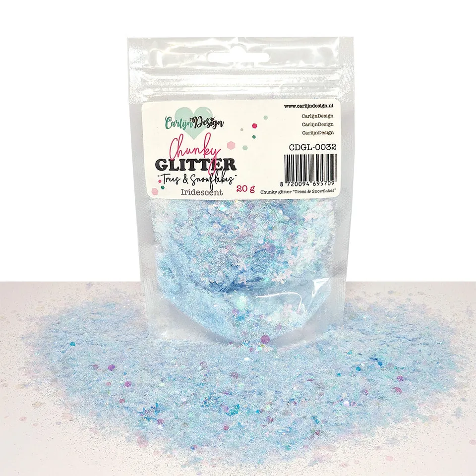 CarlijnDesign CDGL-0032 chunky glitter Trees Snowflakes 20g