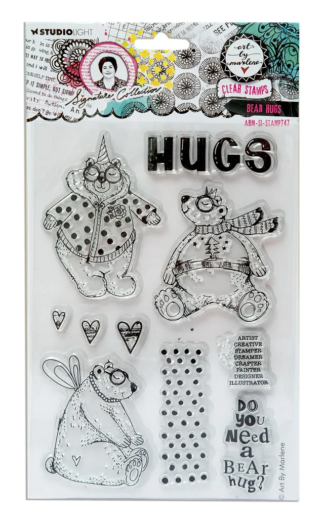 Studio Light Art by Marlene clearstamp Bear hugs