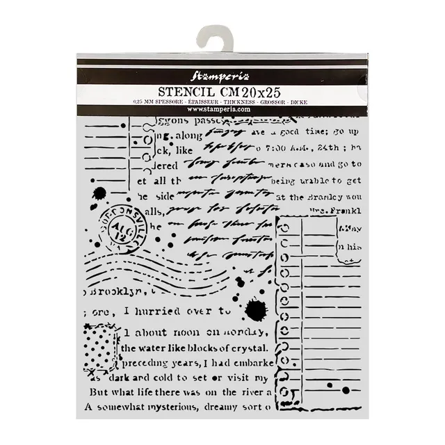 Stamperia Cozy Family sjablong Letters 20x25 cm tykk