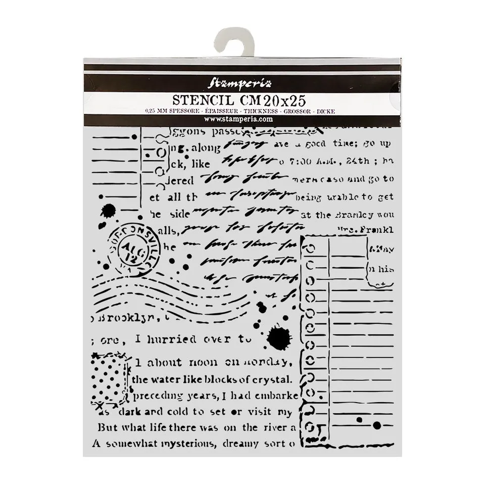 Stamperia Cozy Family sjablong Letters 20x25 cm tykk