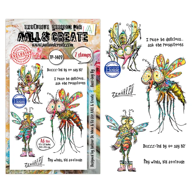 AALL & Create TP-1409 Buzz-ing By stempelsett A6 – 7 stempler