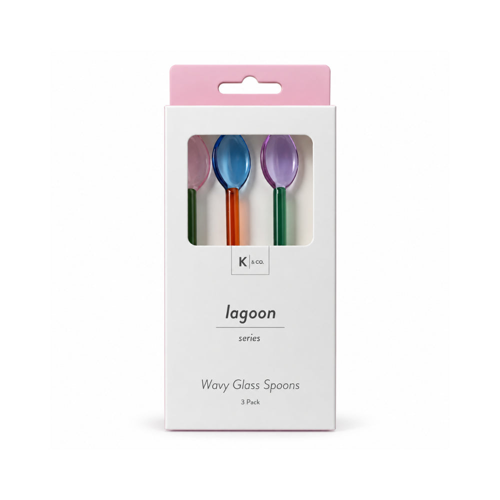 K&Co. Lagoon bølgete glasskjeer 3-pakning