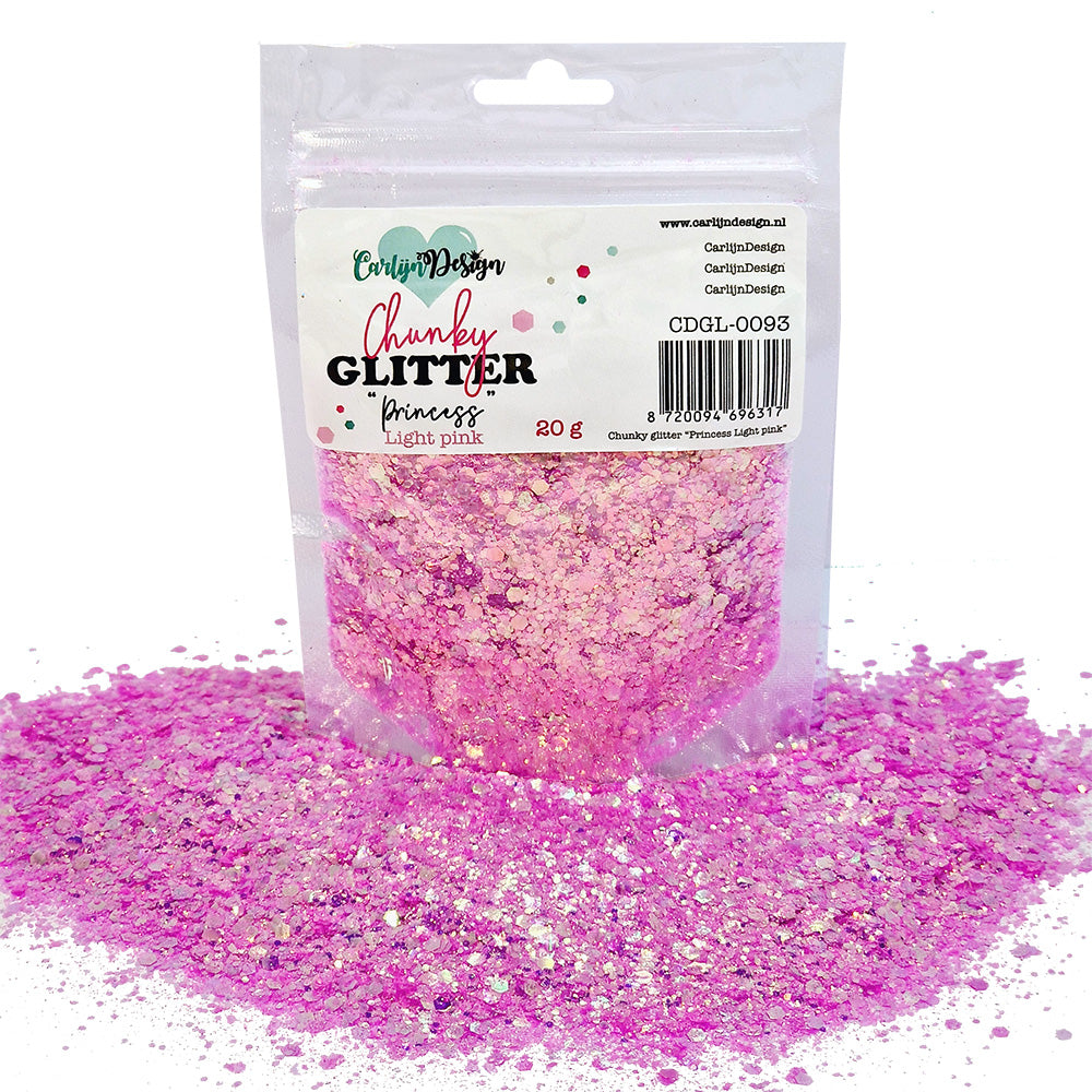 CarlijnDesign Princess 14 glitter combo 6x20g rosa