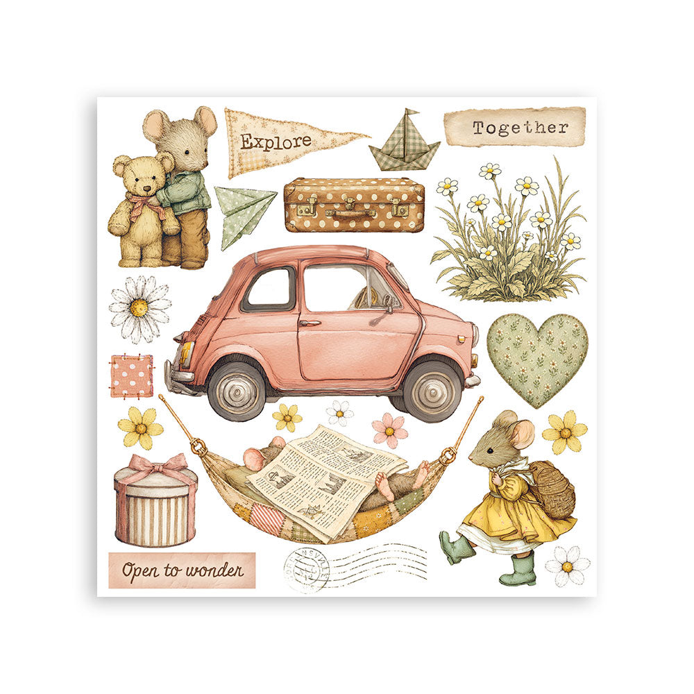 Stamperia Cozy Family rub-on 6-pakning assortert