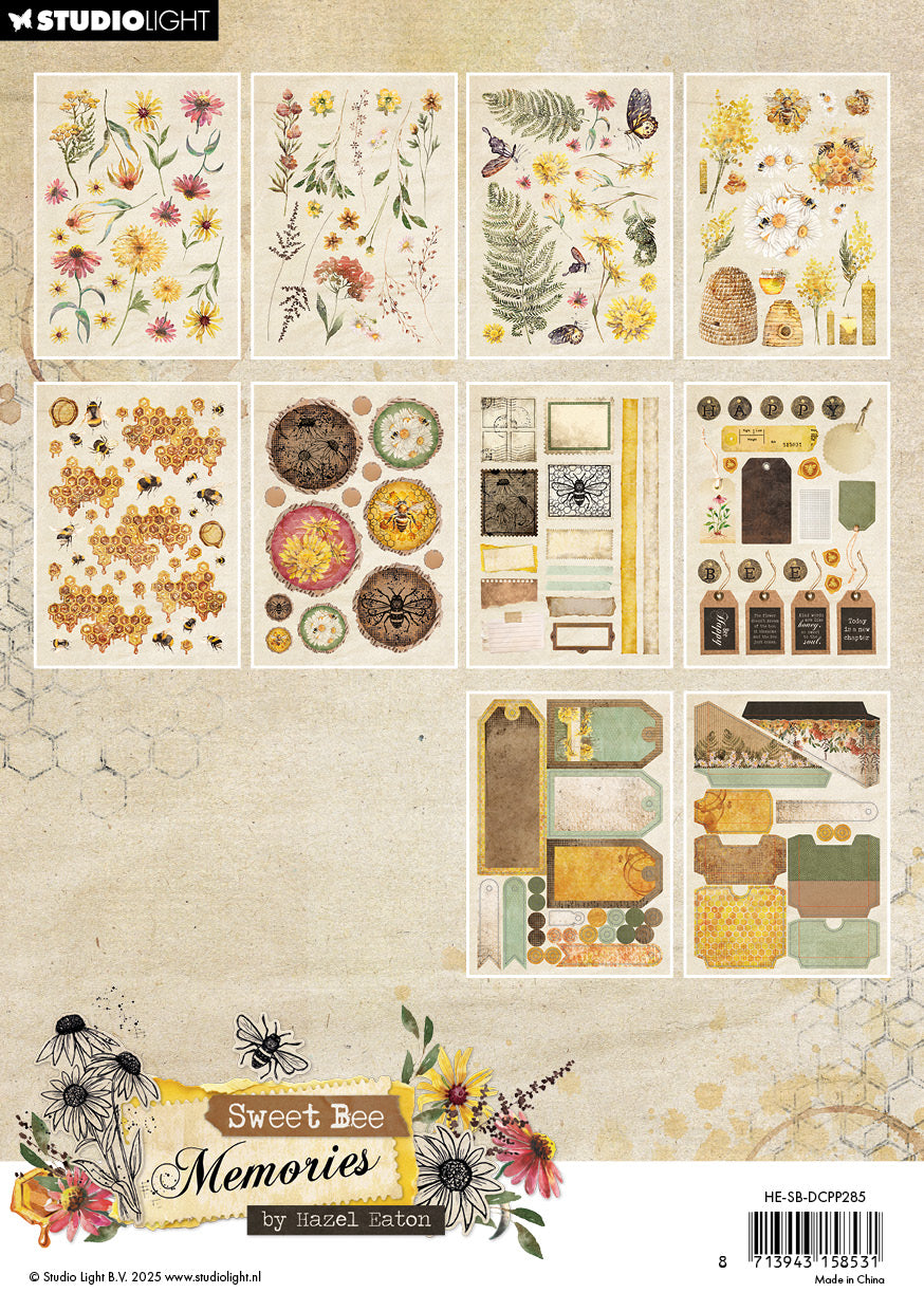 Studio Light Sweet Bee Memories die-cut papirelementer A5