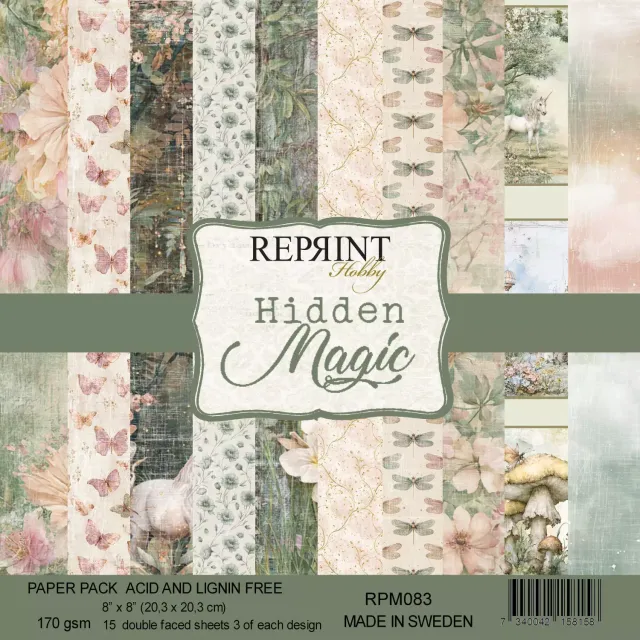 Reprint Hidden Magic Collection mønsterpapir 8x8" magisk