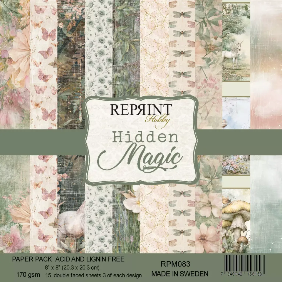 Reprint Hidden Magic Collection mønsterpapir 8x8" magisk