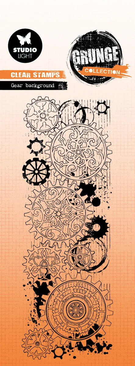 Studio Light Grunge Gear Background stempel tannhjul