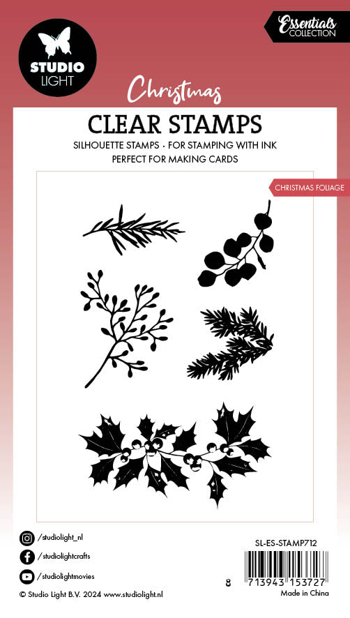 Studio Light Essentials Christmas foliage stempel jul 60x95