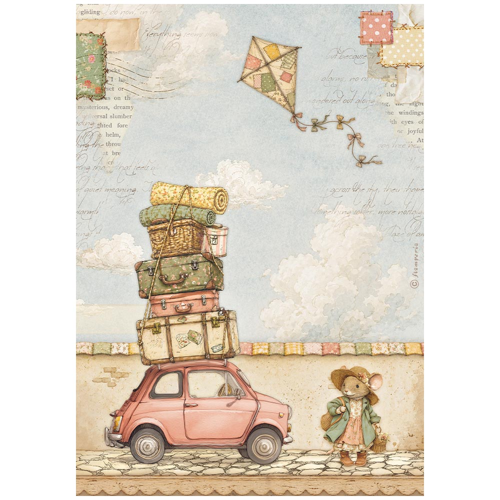 Stamperia Cozy Family rispapir A4 6ark familiemotiv