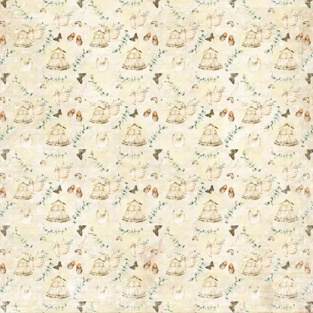 Reprint Baby's First Clothes Baby Dress mønsterpapir