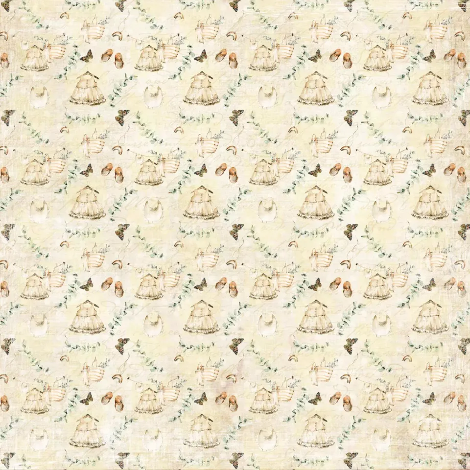 Reprint Baby's First Clothes Baby Dress mønsterpapir